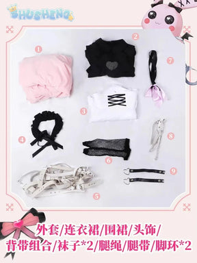 Yumber vtuber makaino ririmu cosplay costumes women cute party suit pink coat dress Halloween carnival uniform custom made