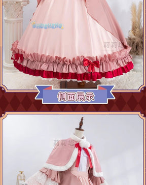 Victoric de Blois Cosplay costume Wig Anise Gosick Pink Dress Maid Lola Uniform Cloak hairpin Halloween Party Girls Women