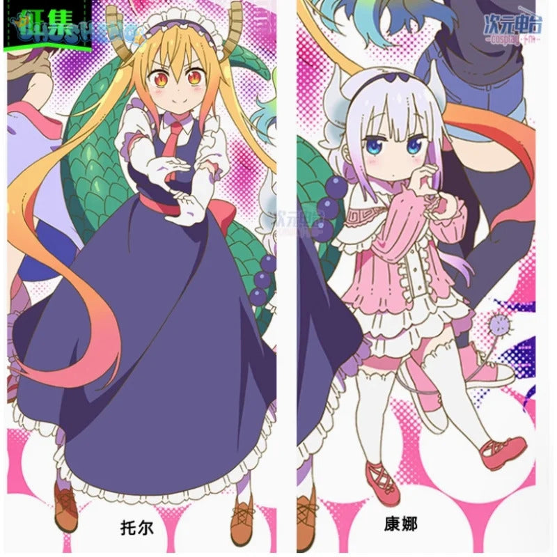 KannaKamui Miss Kobayashi's Dragon Maid Cosplay Costume Halloween party pink Lolita girl dress accessories props wig uniform set