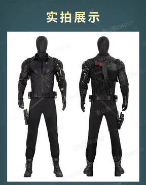Thunderbolts Bucky Barnes Cosplay Winter Soldier Costume Halloween Men's Fantasy Uniform Coat Props Shoes Accessories Net Set