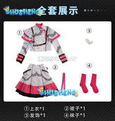 Vtuber Kasane Teto Cosplay Costume UTAU Anime Clothing Synthesizer V Teto's Wigs Halloween Virtual Singer Costume