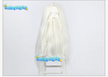 Halloweeen Gandalf Cosplay Costume Men Medieval Retro Sorcerer Uniform Suit White Hooded Cloak Suit Carnival Party Outfits