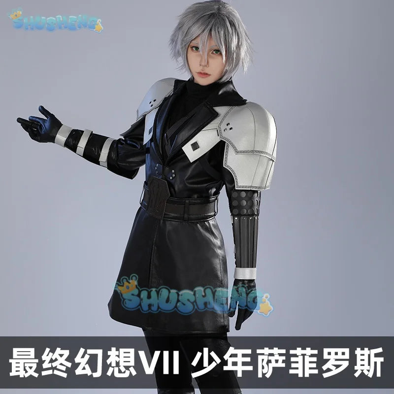 FF 7 Young Sephiroth Cosplay Costume Male Fantasy Teenage Sephiroth Battle Suit Outfit Full Set and Individual Items Are Sold