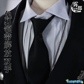 Black Butler Cosplay Japanese Anime Kuroshitsuji Sebastian Michaelis Cosplay Costume Unisex Uniforms 8 piece with Tattoo Sticker