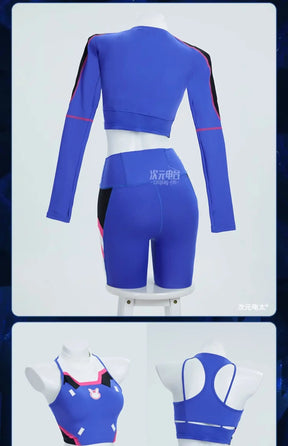 D.Va Overwatch OW Cosplay Costume Halloween party casual tight yoga suit top pants jacket set men women sports D.Va uniform