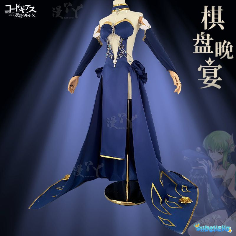 C.C. Cosplay Lelouchh Chessboard Party Gown Mahjongg Soul CC Lelouchh Cosplay Costume