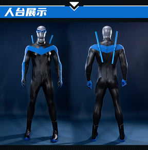 Shusheng-R Anime Nightwing Dick Grayson Cosplay Costume 3D Jumpsuit Halloween Suits Clothes Anime Outfits Men Uniform