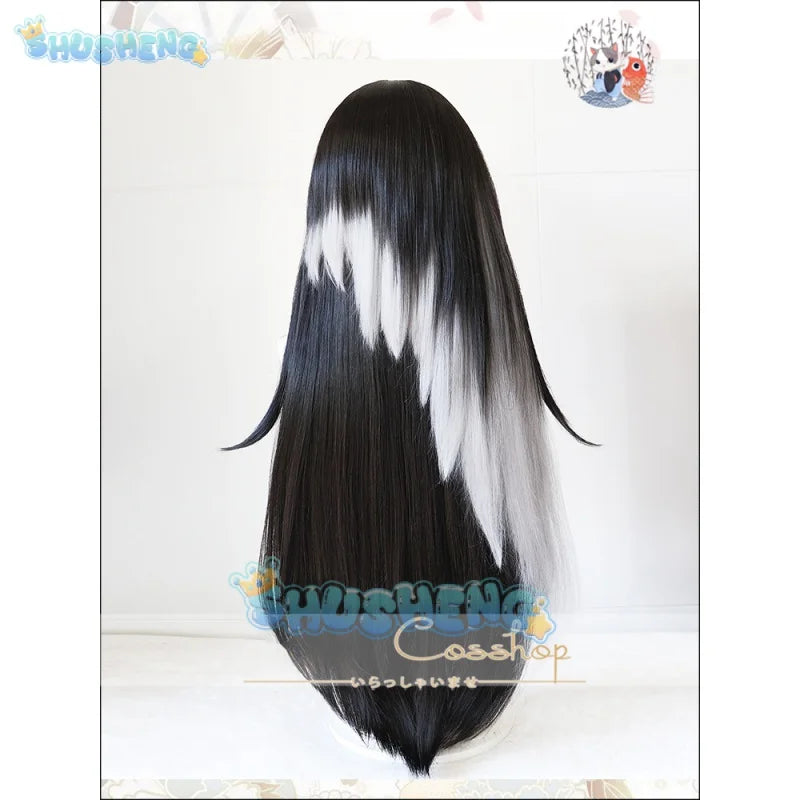 Wuthering Waves Yangyang Cosplay Wig Black White Long Hair Midnight Rangers Outrider Natural Resonator Halloween for Women Props