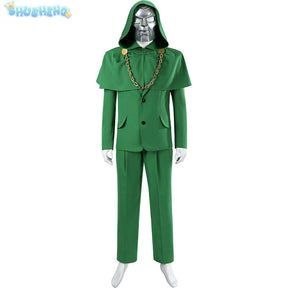Doctor Doom Cosplay Costumes Victor von Doom Cloak Mask Anime Role Play Uniform Halloween Party Dressing For Men