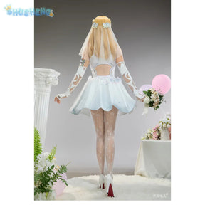 Invisible Woman Susan Storm Richards Cosplay Rivals Costume Halloween Party Women Fantasy Wedding Dress Gloves Socks Sexy Set
