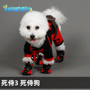 Movie Deadpool Cosplay Costume Dogpool Pet Cos Outfits Dog Cat Superhero Clothing Halloween Carnival Party Comic-con Props Gift