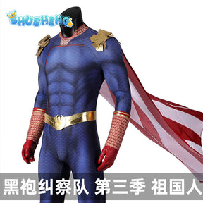 Cospaly The Boys Homelander Superhero Costume Adult Man Halloween Costumes Antony Starr Jumpsuit Cloak Blue Bodysuit new