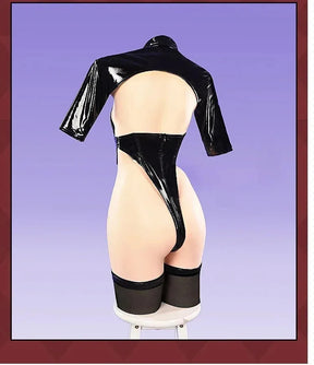 Game Sur Lane Mogador MNF Cosplay Costume Halloween party sexy black leather jumpsuit uniform accessories wig props women's set
