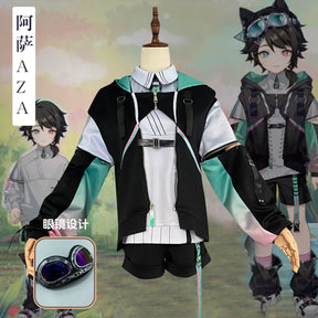 Vtuber VirtuaReal Aza Game Suit Youthful Handsome Fashion Leisure Uniform Cosplay Costume Halloween Party Outfit