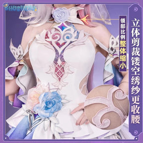 Shusheng-R Honkai: Star Rail Cyrene Women Elegant Dress Uniform Cosplay Costume Headwear props Halloween Party Role Play Outfit