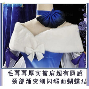 Shusheng-N Game Genshin Impact Keqing Cosplay Costume Halloween Carnival Sweet Lolita Dress Props Wig Accessories Women's New Keqing Set