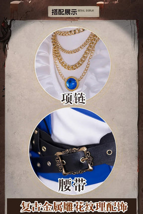Shusheng Identity V Luca Balsa Prisoner Cosplay Costume Silhouette Uniform Halloween Carnival Party Christmas Play Role Clothes