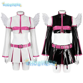 Lilysa Amano Liliel Cosplay Costume Wig Skirt Anime 2.5 Dimensional Seduction Uniform Wings Headwear Halloween Party for Women