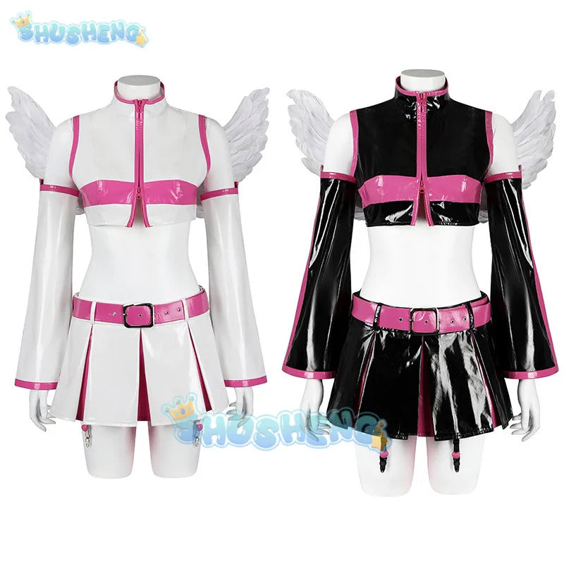 Lilysa Amano Liliel Cosplay Costume Wig Skirt Anime 2.5 Dimensional Seduction Uniform Wings Headwear Halloween Party for Women