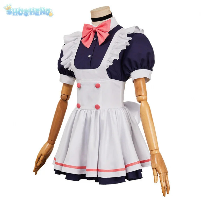 Anime DAN DA DAN Ayase Momo cosplay costume Halloween party sweet woman Lolita dress wig props maid uniform set