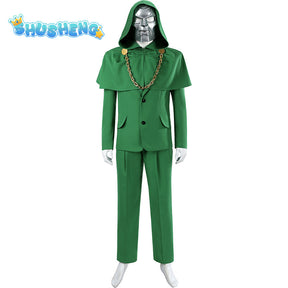 Doctor Doom Cosplay Costumes Victor von Doom Cloak Mask Anime Role Play Uniform Halloween Party Dressing For Men