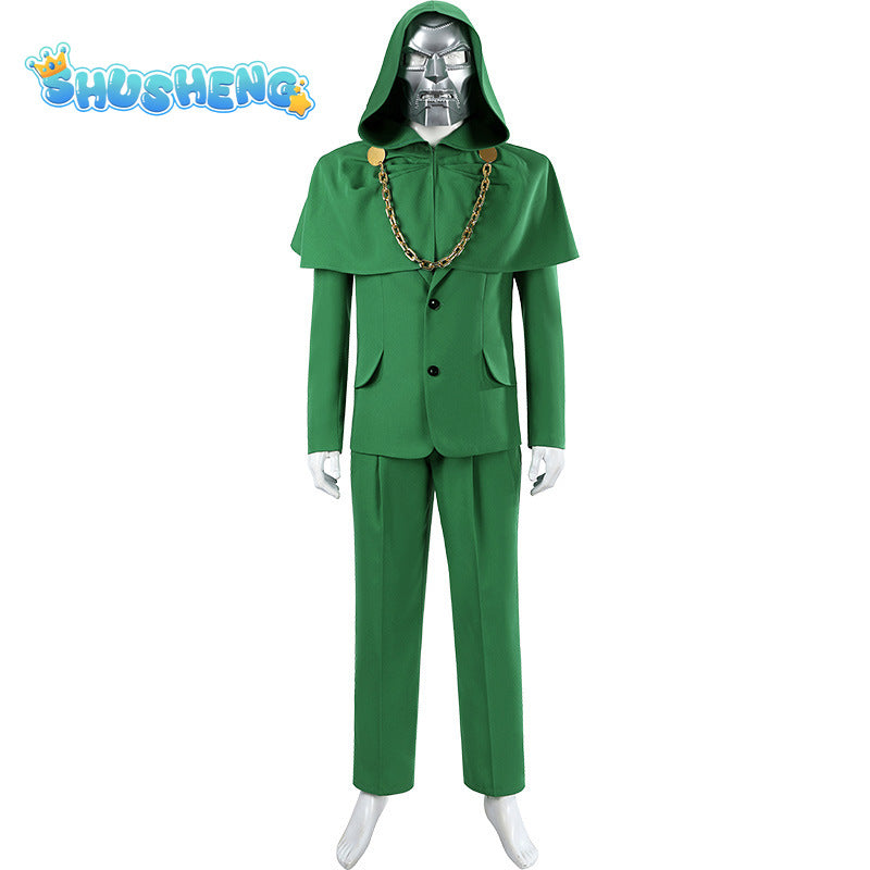 Doctor Doom Cosplay Costumes Victor von Doom Cloak Mask Anime Role Play Uniform Halloween Party Dressing For Men