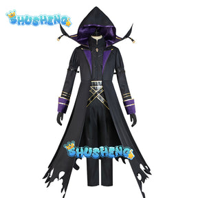 Kagenou Cid Cosplay Costume Anime The Eminence In Shadow Minoru Kageno Black Uniform Shadow Garden Cloak Belt Gloves Outfits