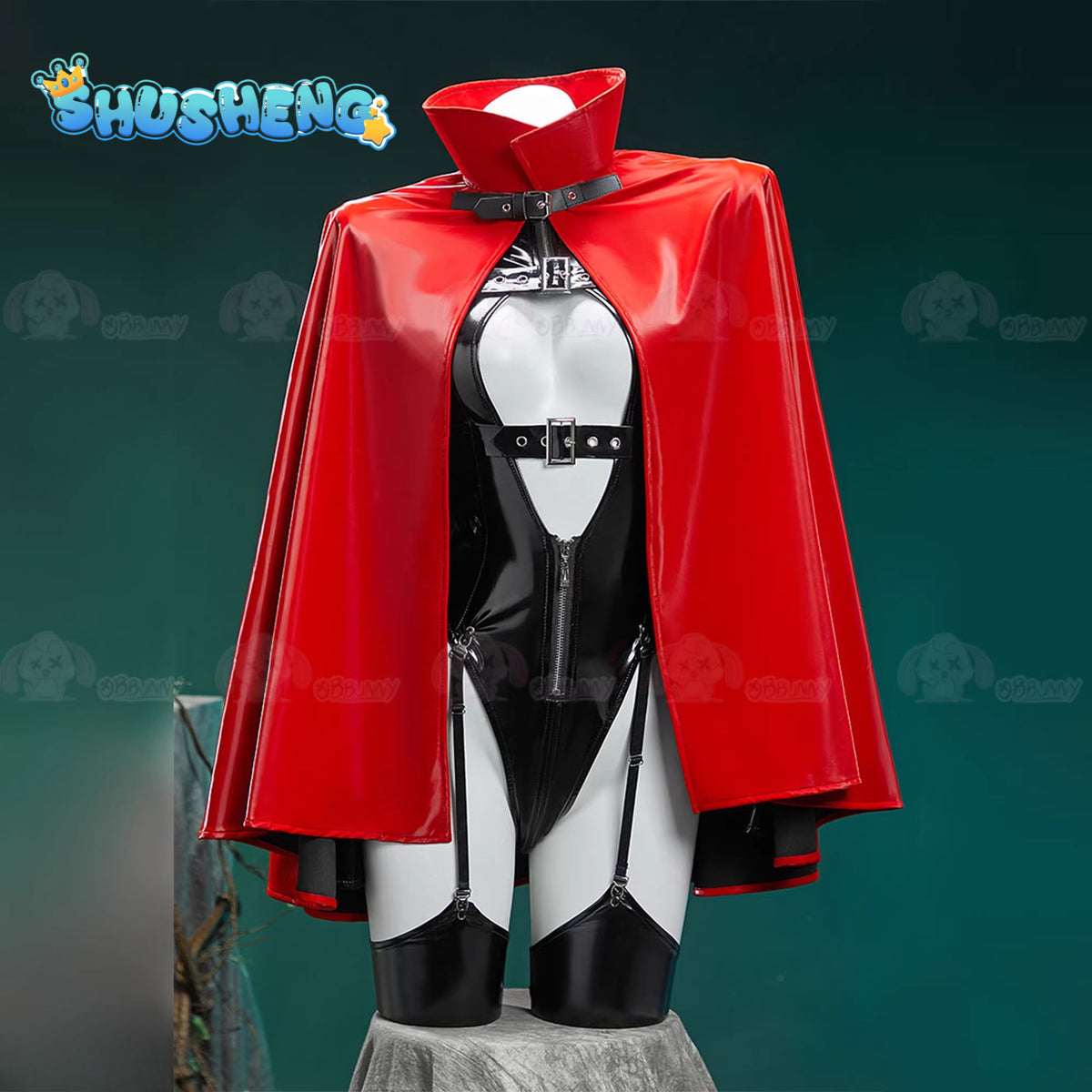 Hollow Knight: Silksong Red & Black Hornet OC Halloween & Christmas Costume PU Leather Cape Jumpsuit Cosplay Costume full set S-XL Shusheng