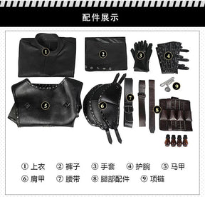 Witcher 3:Wild Huntc Geralt Cosplay Geralt Costume Handsome leather men set accessories props complete Halloween party uniform