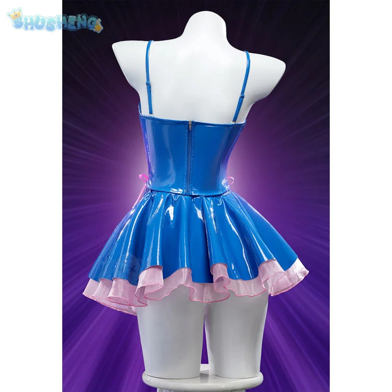 Black Magician Girl BMG Cosplay Dark Magician Girl DMG Costume Sweet leather top skirt headwear prop set Halloween women uniform