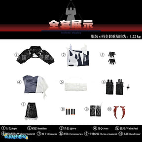 CoserStar-SR Arknights EW Walter Wiš'adel Cosplay Costume Outfit Halloween Carnival Party Role Play Uniform Suits