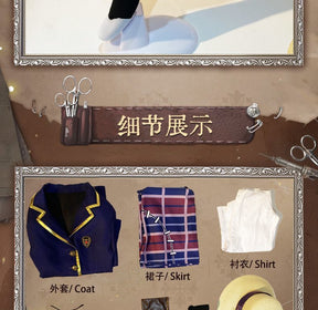 Game Identity V Doctor Emily Dyer Ivory Tower Cosplay Costume  Women Dress Anime Outfit Halloween Party Roleplay Fullset