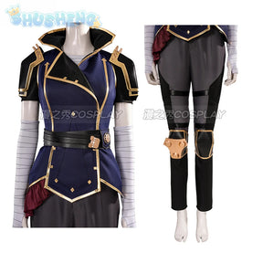 Vi The Piltover Enforcer Cosplay Game Arcane Season 2 LOL Costume Fashionable Handsome Accessories Props Shoes Halloween Uniform