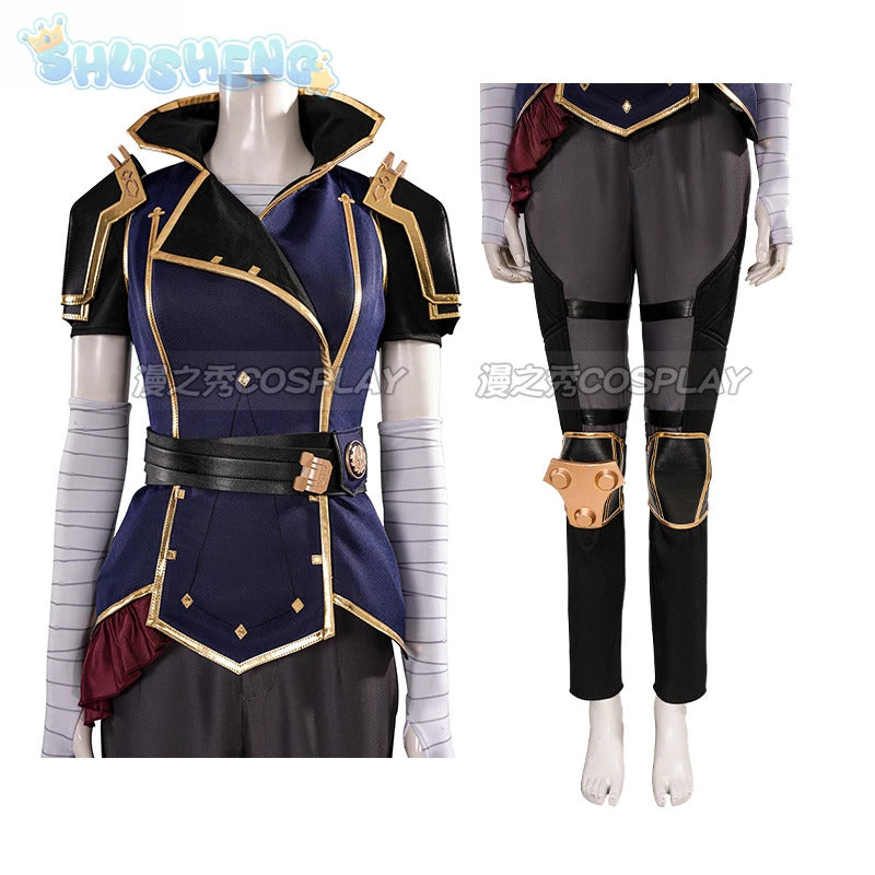 Vi The Piltover Enforcer Cosplay Game Arcane Season 2 LOL Costume Fashionable Handsome Accessories Props Shoes Halloween Uniform