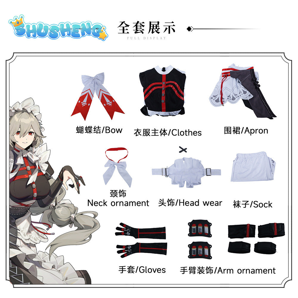 Alexandrina Sebastiane Rina Cosplay Costume Dress Zenless Zone Zero Maid Uniform Victoria Housekeeping Halloween Party Women