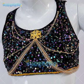 Anime KPop Demon Hunters Mira Cosplay Costume Black Gold Stage Outfit Huntrix Uniform Halloween Party Women Girls Carnival