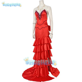 Aerith Gainsborough Cosplay Fantasy Sexy Red Dress Anime Game Final Fantasy VII Costume Disguise Adult Women Roleplay Outfits