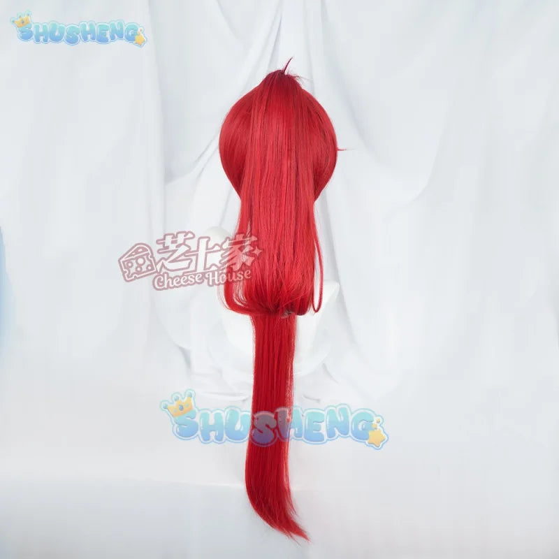 Wuthering Waves Yinlin Cosplay Wig Long Red Hair Ponytail Electro Congenital Resonator Jinzhou Halloween Party for Women Props