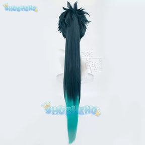 Wuthering Waves New Game Jiyan Cosplay Wig Green Long Hair Midnight Rangers General Jinzhou Jue Halloween Party For Women Men