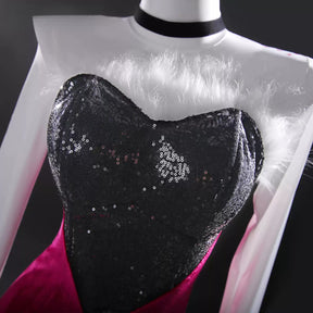 Shusheng-R Anime Hazbin Hotel Angel Dust Sequin Velvet Dress Cosplay Costume XS-XXXL