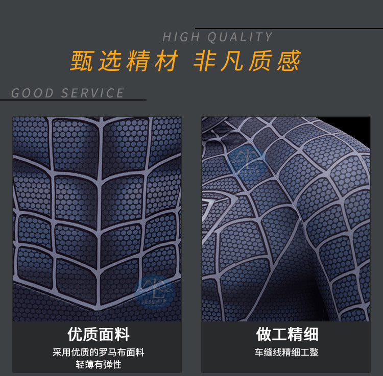 Black Spiderman Costume Cosplay Bodysuit 3D Printed Spandex Superhero Zentai Outfits Halloween Costume BodySuit