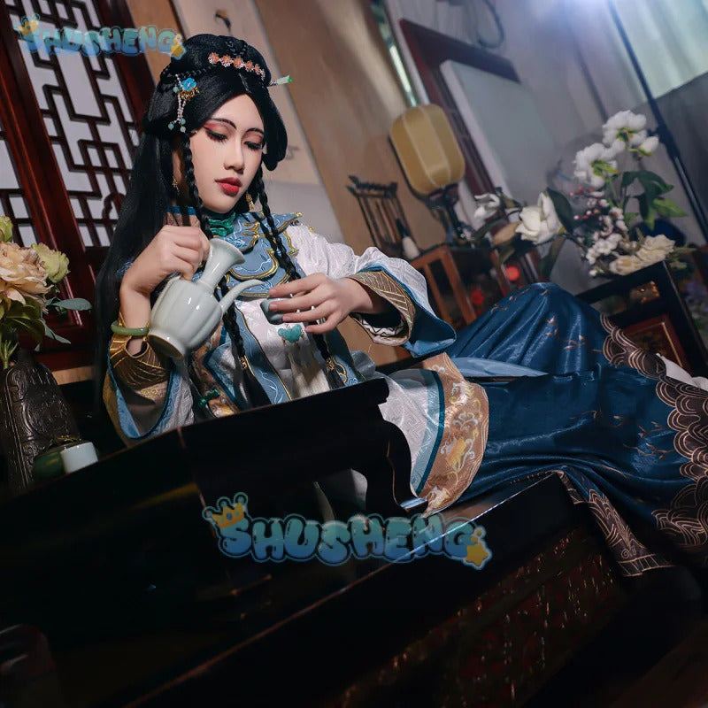 Shusheng Identity V Antique Qi Shiyi Cosplay Costume Uniform Halloween Carnival Party Role Play Outfit Full Set for Women