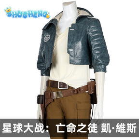 Halloween Party Game Starwars：Outlaws Kay Vess Cosplay Costume Adult TV Battle Suit Space Shirt Coat Pants Outfits Set for Women