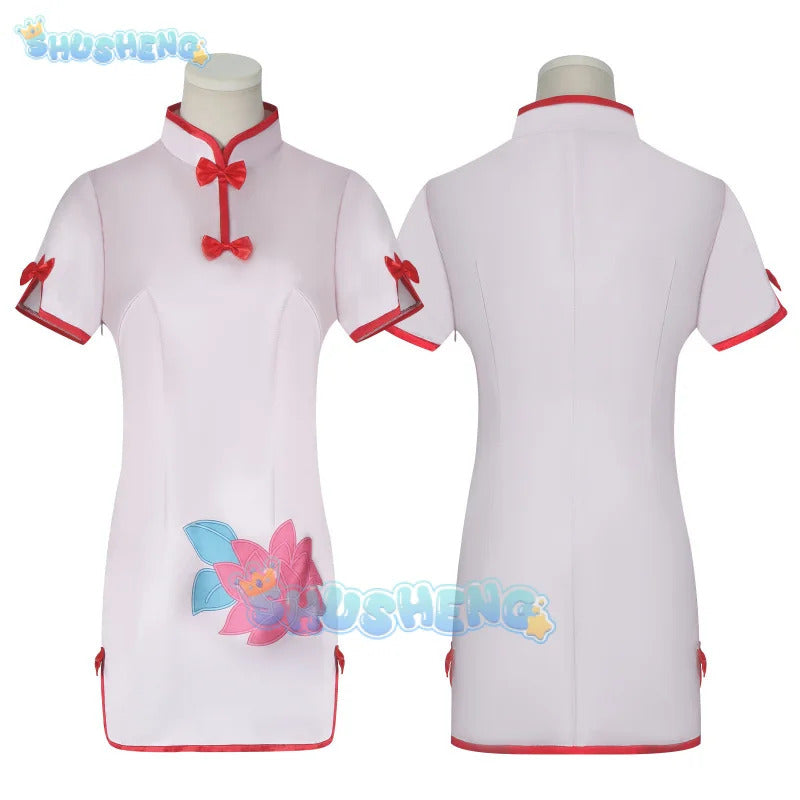 Anime Ranma 1/2 Shampoo Cosplay Costume Wig Dress Maid Uniform Cheongsam Headwear Ranma Saotome Halloween Party Women Girls Prop
