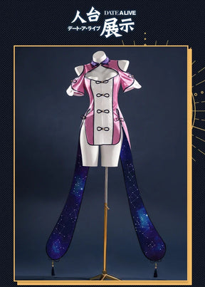 Shusheng-R Anime Date A Live Mukuro Hoshimiya Cosplay Costume Dress Spirit Form Outfit Lilac White Astral Qipao Halloween for Women Girls