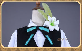 Anime Game Genshin Impact Venti Cosplay Costume Concert Swallowtail Suit Vest Wig Man Woman Carnival Masquerade Ball Set