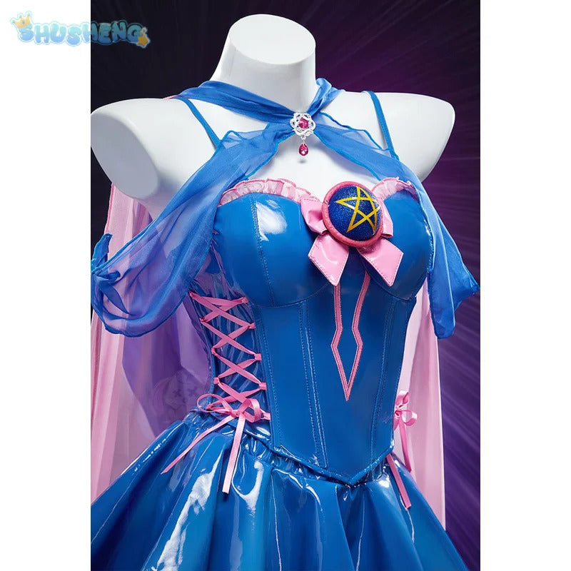 Black Magician Girl BMG Cosplay Dark Magician Girl DMG Costume Sweet leather top skirt headwear prop set Halloween women uniform
