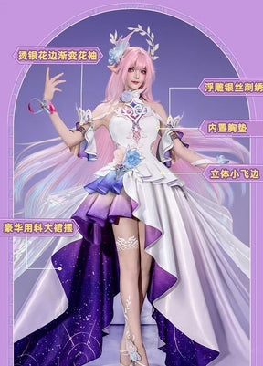 Shusheng-R Honkai: Star Rail Cyrene Women Elegant Dress Uniform Cosplay Costume Headwear props Halloween Party Role Play Outfit