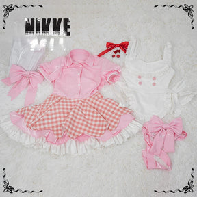 Goddess of Victory: Nikke Kloster Cosplay Kurōsutā Costume Women Pink Halloween Party Lolita Sweet Dress Tie Socks Props Uniform