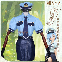 Anime Re:Life In A Different World From Zero Rem Cosplay Costume Wig Sexy Lady Police Officer Hat Uniform for Halloween Party